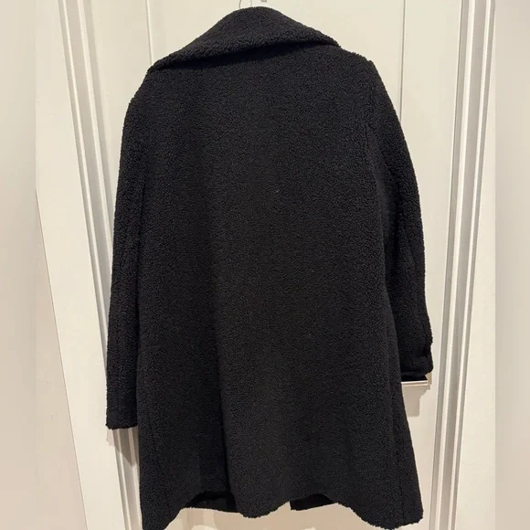 Ralph Lauren faux fur black coat. Women’s Sherpa jacket large L small lining fix - Picture 8 of 11